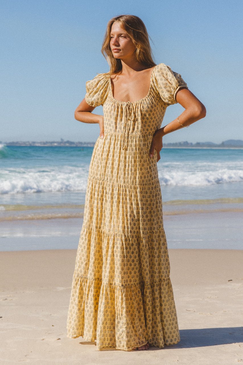 希少 ifsixwasnine Kerala dress tank ケララ Sita Maxi Dress ~ Daffodil | Hand Screen Printed Maxi Dress – DOI