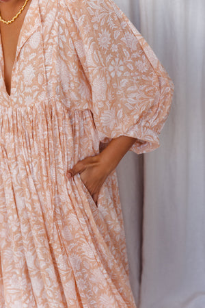 Kyra Maxi Dress ~ Apricot Blush