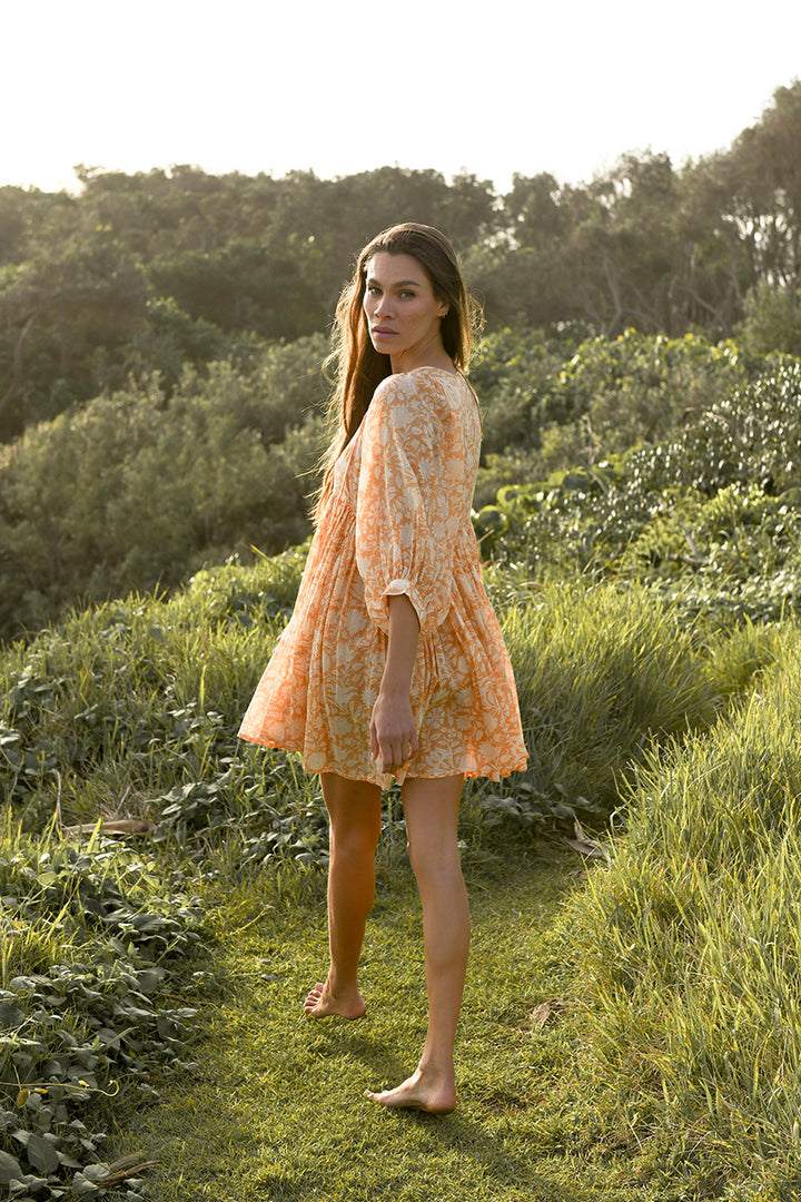 Kyra Mini Dress ~ Tangerine