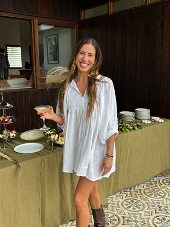 Kyra Mini Dress ~ White Gauze