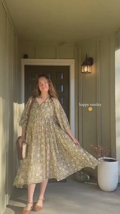 Kyra Midi Dress ~ Olive